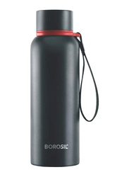 Borosil 500ml Hydra Trek Vacuum Insulated Bottle, Black