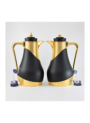 Home Maker 1 Ltr 2-Piece Vacuum Flask Set, RL-MBKG, Black/Gold