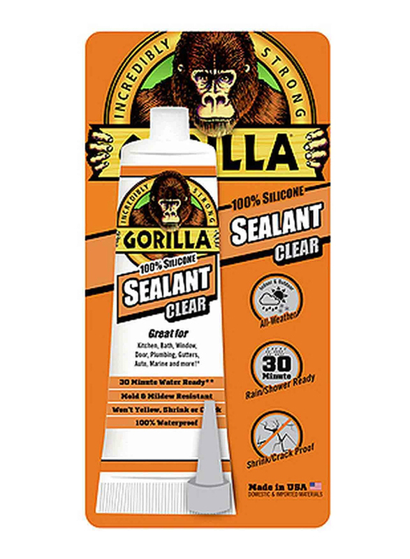 Gorilla Silicone Sealant Tube, 70g, Clear