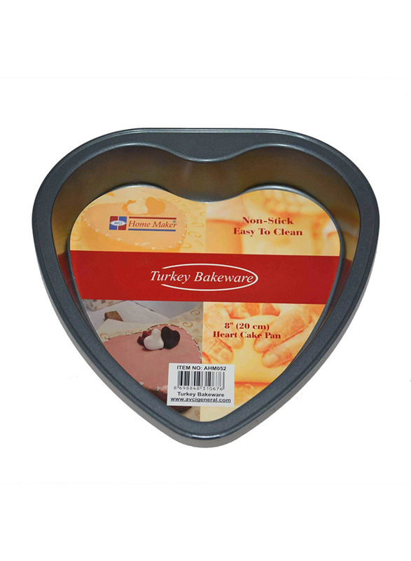 Home Maker 8-inch Heart Shape Non-Stick Cake Pan, Black