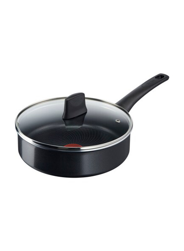 Tefal 24cm Cook Right Sautepan with Lid, Black