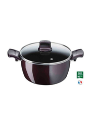 Tefal 30cm G6 Resist Intense Aluminium Stew Pot with Lid, Burgundy