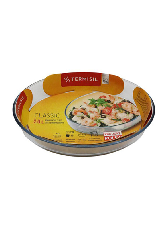 Termisil 2L Classic Oval Roasting Dish, Clear