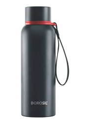 Borosil 700ml Hydra Trek Vacuum Insulated Bottle, Black