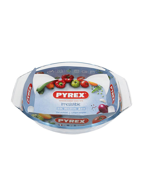 Pyrex 2Ltr Optimum Glass Oval Roaster, Clear