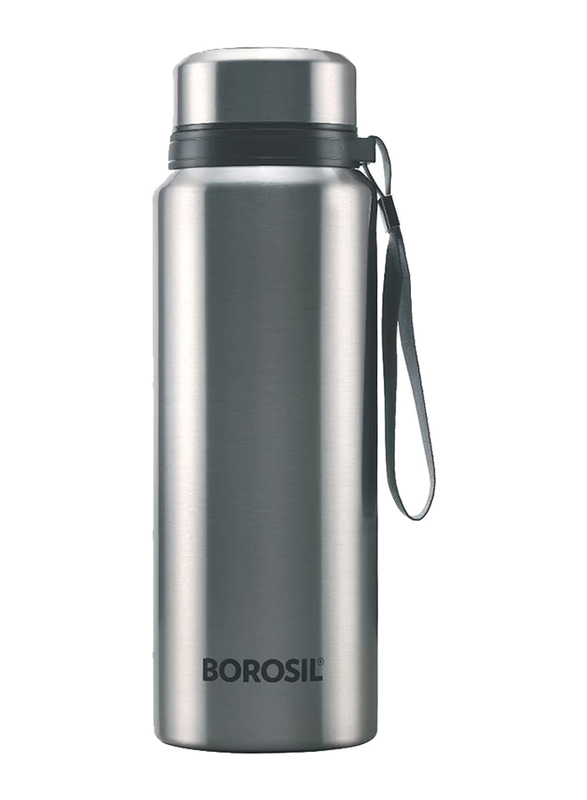 Borosil 750ml Hydra Natural Vacuum Bottle, Silver