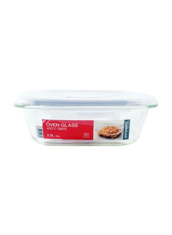 

Lock & Lock Oven Glass Square Container, LLG245, 2 Liters, Clear