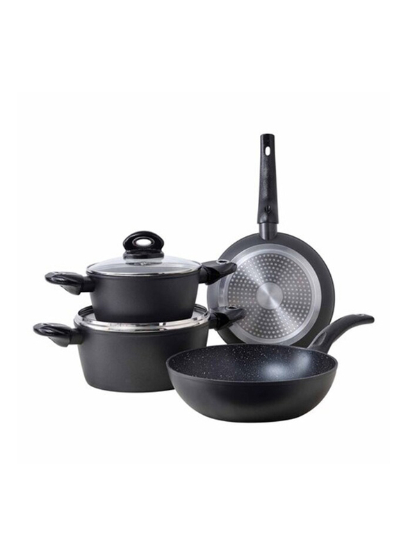 Bergner 6-Piece Orion Cookware Set, Black