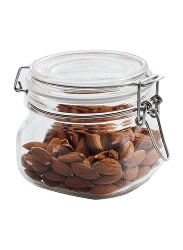 Star Cook Airtight Glass Canister Square Jar with Lids, 3 x 500ml, Clear