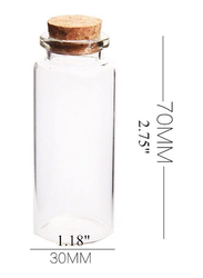 Danmu Mini Glass Bottles with Wood Cork Stoppers, 12 x 30ml, Clear