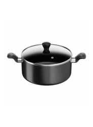 Tefal 28cm Super Cook Plus Aluminium Stew Pot with Lid, Black