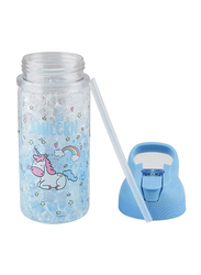 Herevin 400ml Unicorn Printed Drinking Water Bottle, Blue