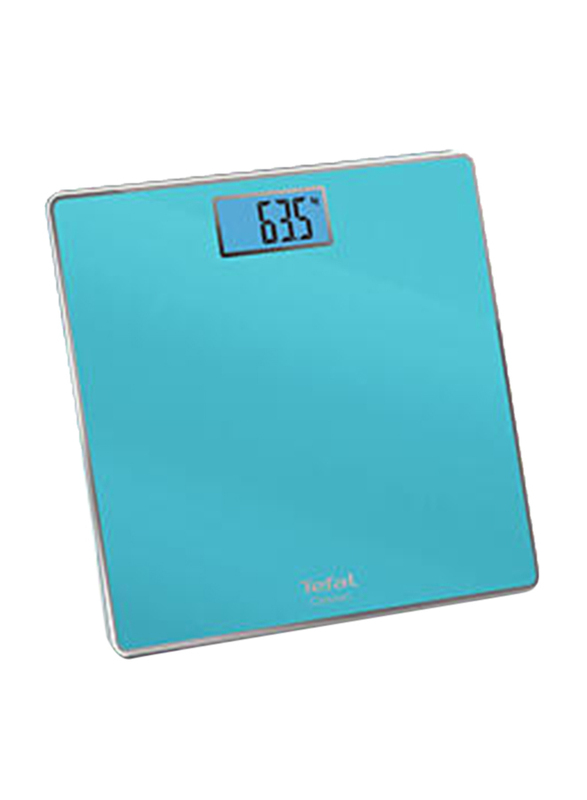 Tefal Classic Tempered Glass Digital Bathroom Weighing Scale with 160kg, Blue