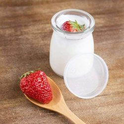Danmu Glass Pudding Jars with Plastic Cap, 4 x 100ml, Clear
