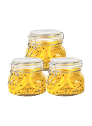 Star Cook Airtight Glass Canister Square Jar with Lids, 3 x 500ml, Clear