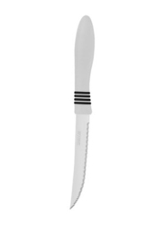 Tramontina 12.5cm 2-Piece Cor & Cor Micro Serrated Steak Knife, White/Silver