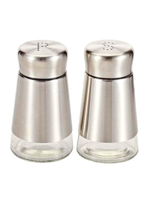 Harmony Table Top Salt And Pepper Shaker, 90ml, 2 Pieces, Silver