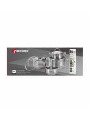 Bergner 7-Piece Gourmet Induction Stainless Steel Cookware Set, Silver
