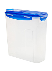 Lock & Lock Cereal Dispenser, 3.9 Liter, Clear/Blue