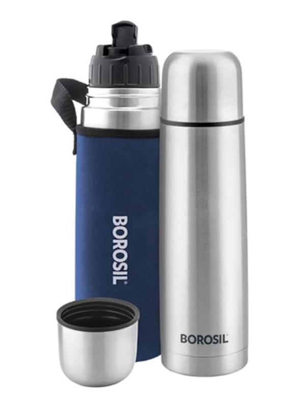 Borosil 500ml Hydra Vacuum Insulated Thermo Flask, Blue