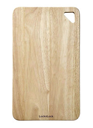 Lock & Lock Small Rubber Wood Cutting Board, 35 x 21cm, Brown