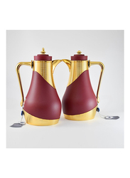 Home Maker 1 Ltr 2-Piece Vacuum Flask Set, RL-MDRDG, Maroon/Gold