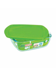 Pyrex 2.7Ltr Cook And Store Rectangular Dish With Plastic Lid, Green/Clear