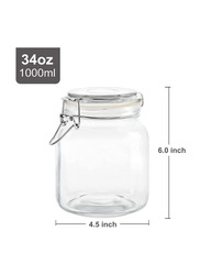 Star Cook Airtight Glass Square Canister Set with Lids, 3 x 1 Liter, Clear
