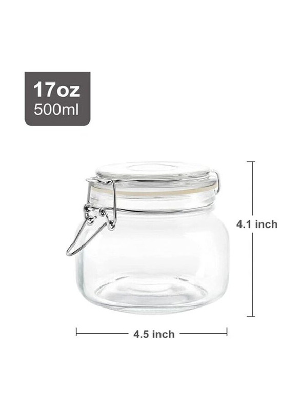 Star Cook Airtight Glass Canister Square Jar with Lids, 3 x 500ml, Clear