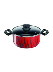 Tefal 8-Piece G6 Tempo Flame Cooking Set, Red/Black