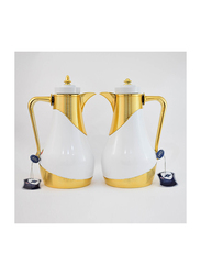 Home Maker 1 Ltr 2-Piece Vacuum Flask Set, RL-WHG, White/Gold