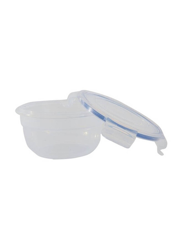 Lock & Lock Classic Round Plastic Food Container, HSM942, 250ml, Clear/Blue