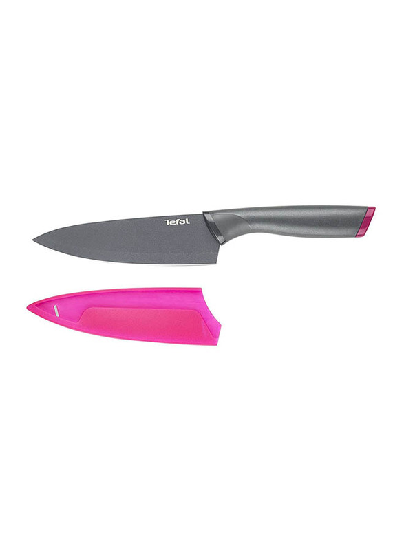 Tefal 15cm Fresh Kitchen Chefs Knife, Grey/Pink