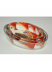 Home Maker 3-Piece Oval Turkey Glass Bakeware Dish Set, Clear