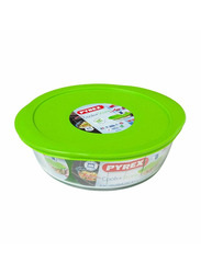 Pyrex 2.2Ltr Cook And Store Round Dish With Lid, Green/Clear