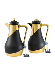 Home Maker 1 Ltr 2-Piece Vacuum Flask Set, RL-MBKG, Black/Gold