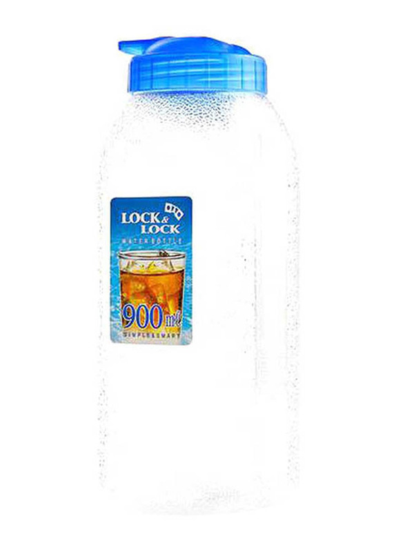 Lock & Lock 900ml Plastic Water Bottle, Clear/Blue