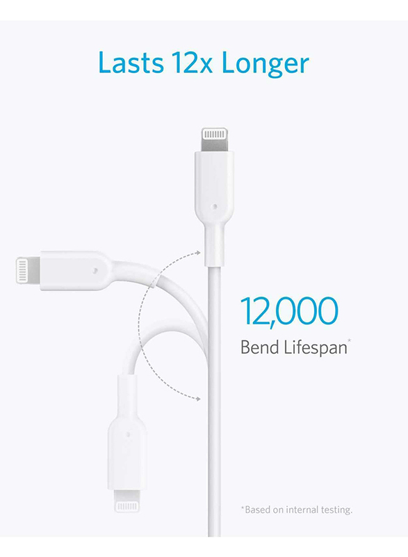 Anker 3-Feet Powerline Charging Cable, USB Type-C to Lightning for Smartphones/Tablets, White