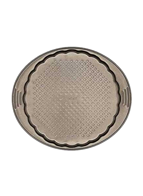 Tefal 27cm Easy Grip Gold Round Fluted Tart Tray, Black