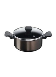 Tefal 20cm Easy Cook and Clean Aluminium Round Stew Pot with Lid, Black