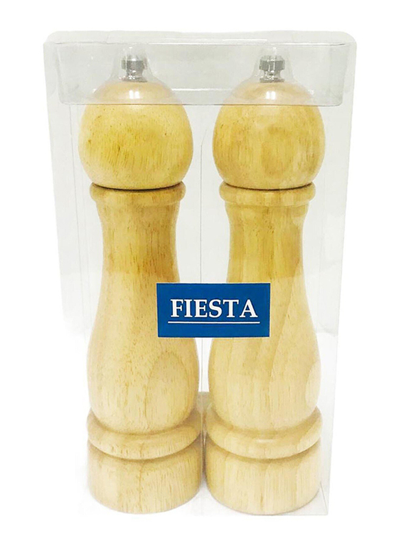 Fiesta 8-inch 2-Piece Wooden Salt and Pepper Grinder, Beige