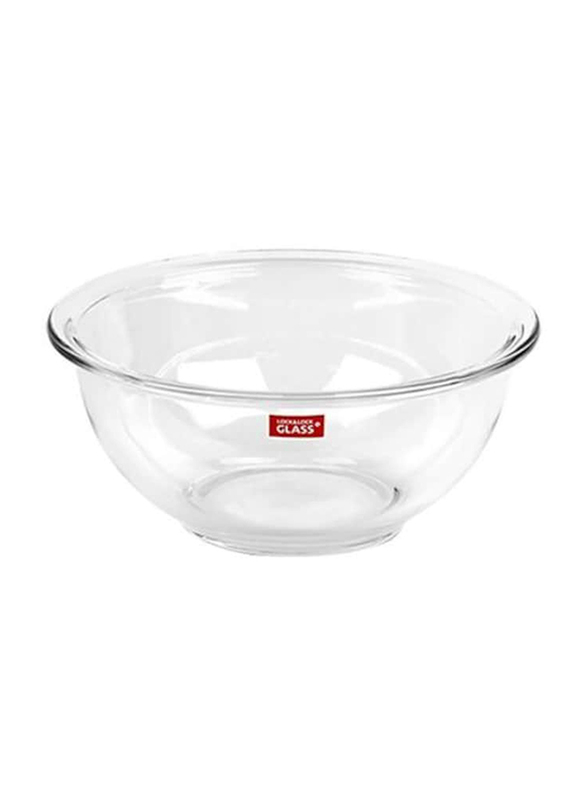 Lock & Lock 1.5 Ltr Round Glass Mixing Bowl, Clear