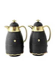 Home Maker 1 Ltr 2-Piece Tea And Coffee Vacuum Flask Set, SPD-BKG, Black