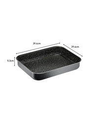 Tefal Black Stone Rectangular Oven Dish, 39.4 x 29.4 x 5.3cm, Anthracite Grey