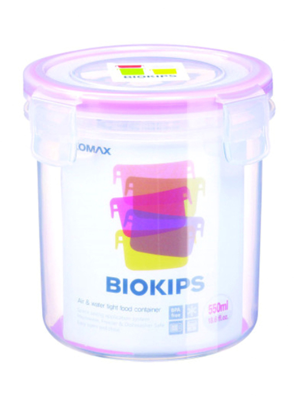 Komax Biokips Round Food Container, 550ml, Clear