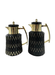 Home Maker 0.7 Ltr + 1.0 Ltr 2 Piece Flask QDP, Black/Gold