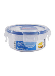 Lock & Lock Classic Round Plastic Food Container, HPL934, 140ml, Clear/Blue