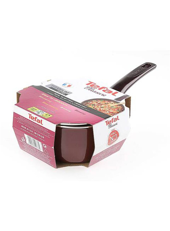 Tefal 16cm Non-Stick Pleasure Saucepan with Lid, Red