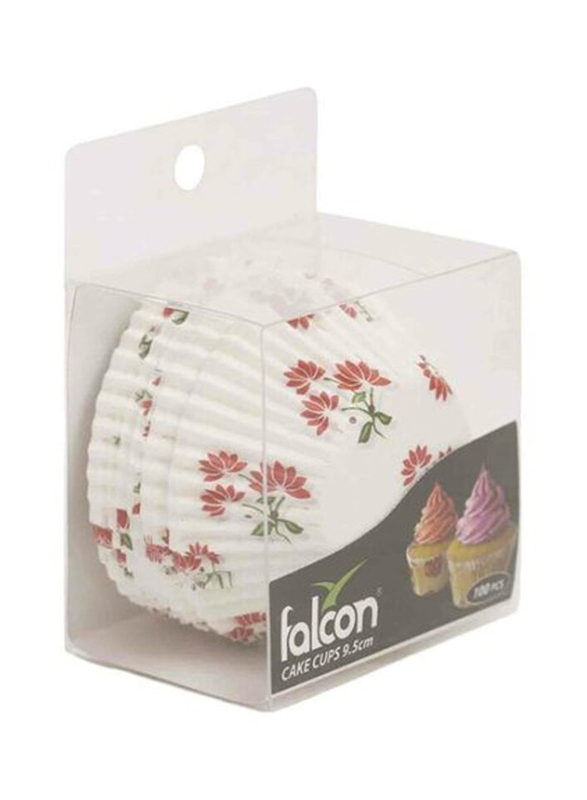 Falcon 9.5cm 100-Piece Round Floral Printed Cake Cups, Multicolour