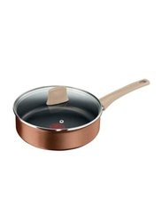 Tefal 24cm Non-Stick Eco Respect Saute Pan with Lid, Bronze